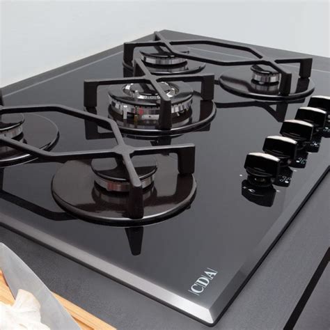 cda 70cm gas on glass 5 burner gas hob black